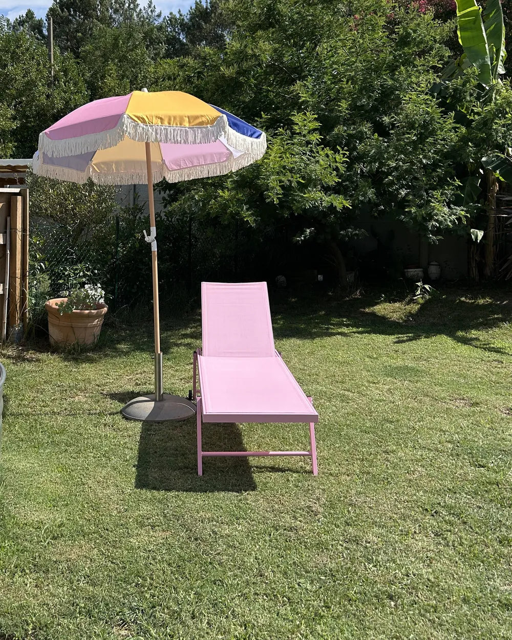 Riva Aluminium Reclining Sun Lounger – Blush Pink