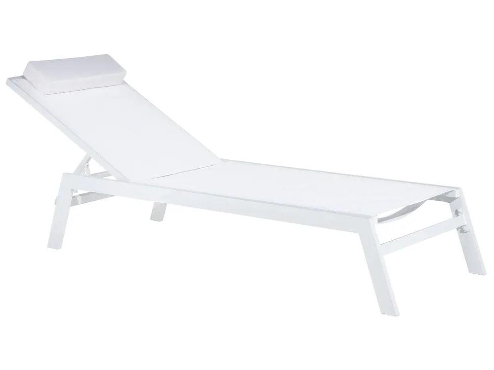 Onda Aluminium Garden Sun Lounger – White
