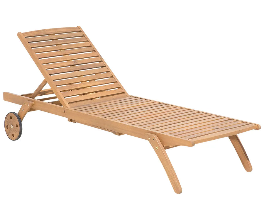 Bosco Acacia Wood Reclining Sun Lounger