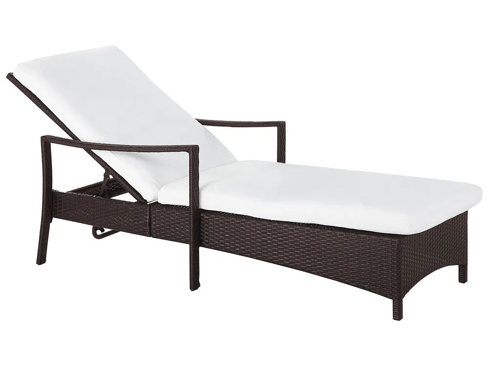 Vela Rattan Reclining Sun Lounger – Brown