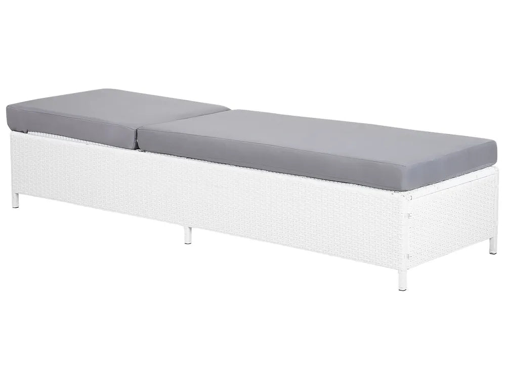 Corda Rattan Reclining Sun Lounger – White