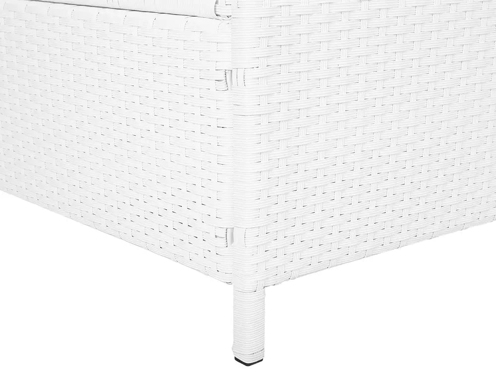 Corda Rattan Reclining Sun Lounger – White