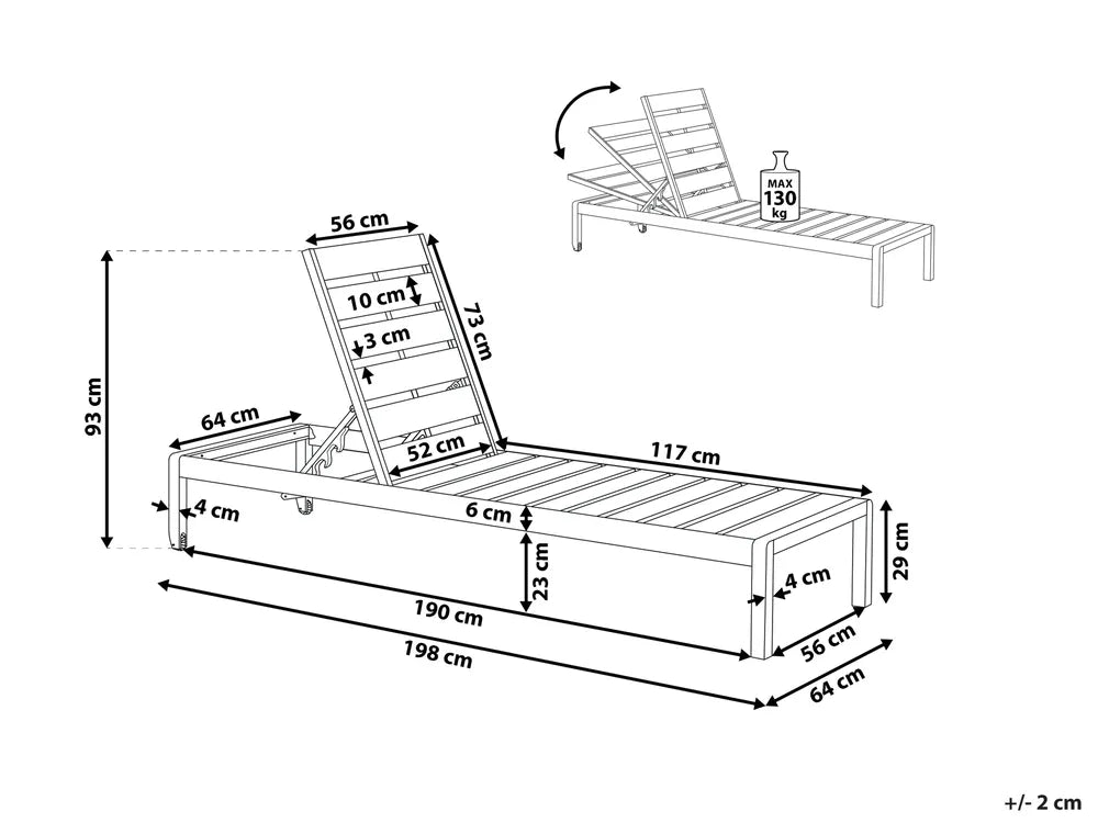 Sera Garden Sun Lounger – Grey