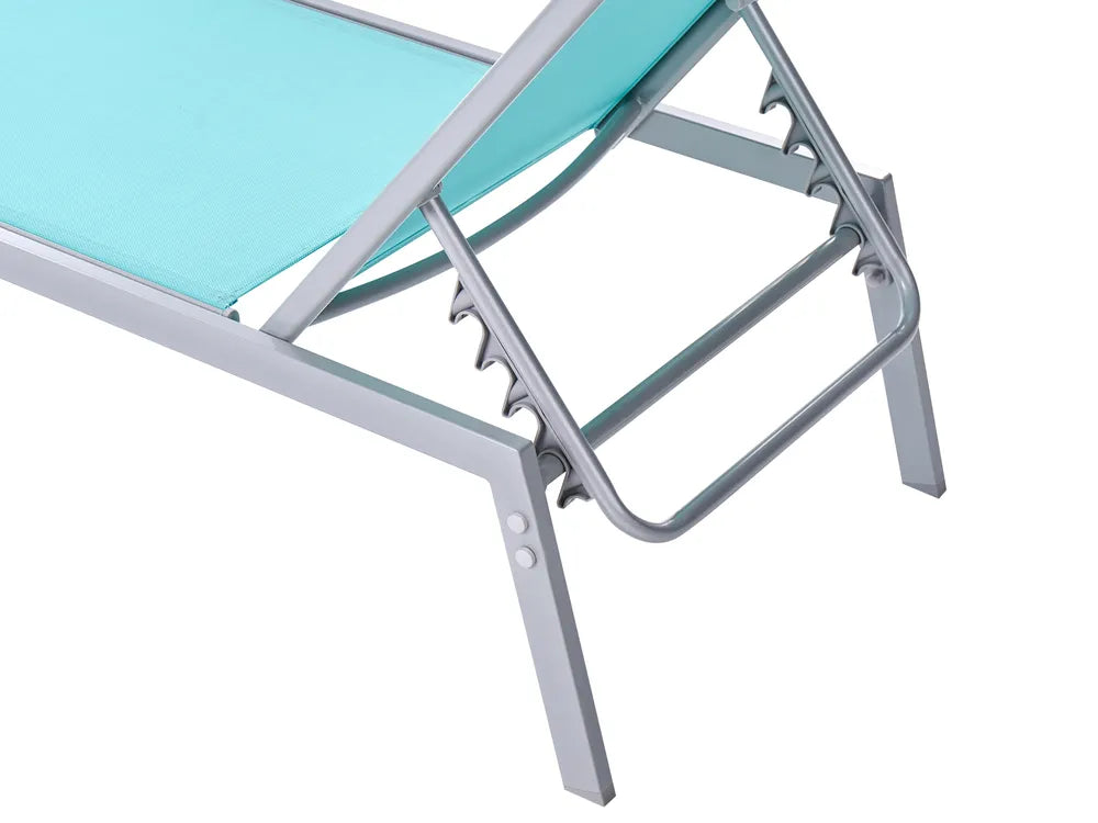 Lido Steel Garden Sun Lounger – Blue