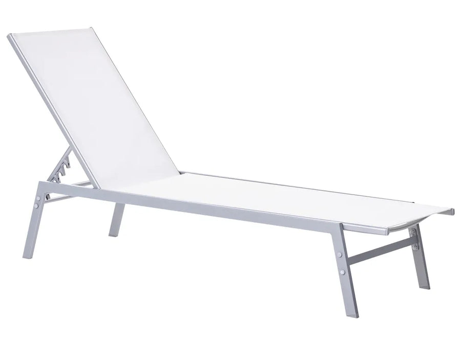 Lido Steel Garden Sun Lounger – White