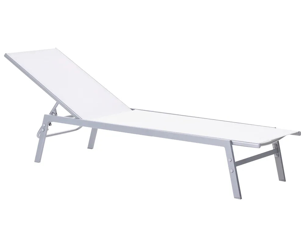 Lido Steel Garden Sun Lounger – White