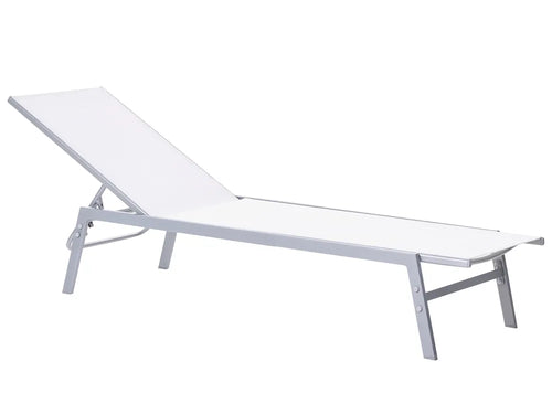 Lido Steel Garden Sun Lounger – White