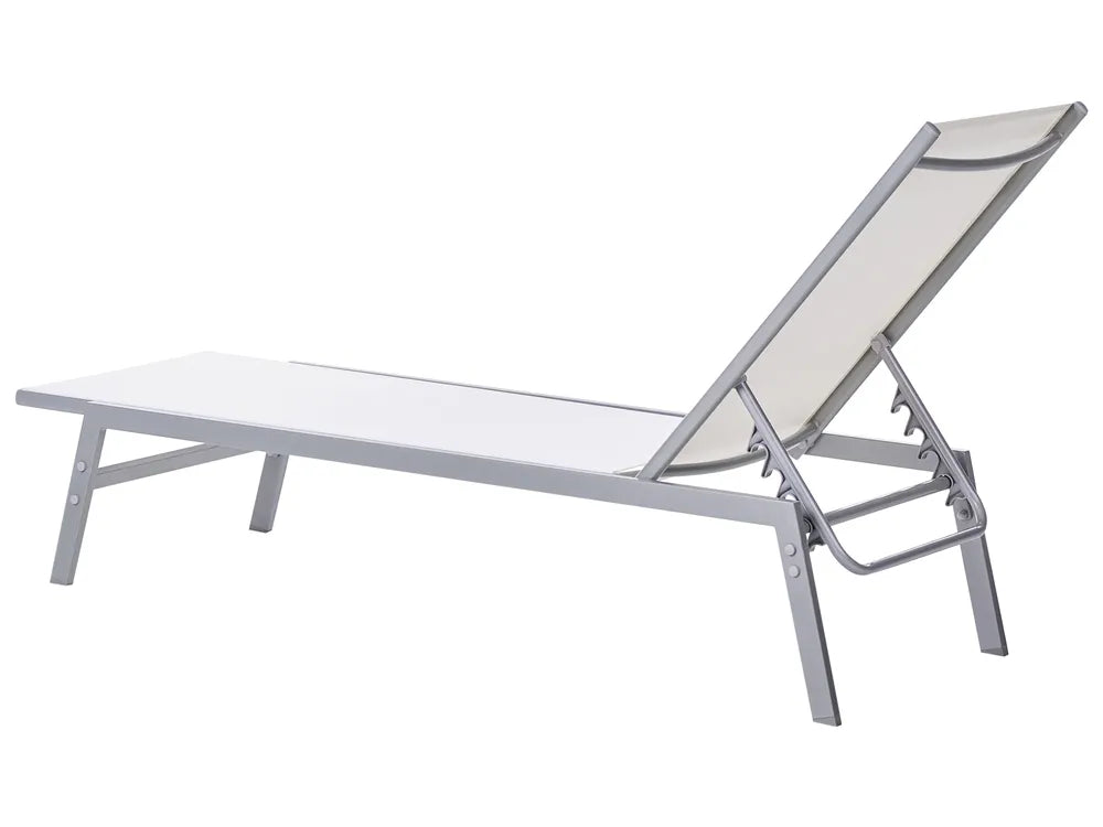 Lido Steel Garden Sun Lounger – White