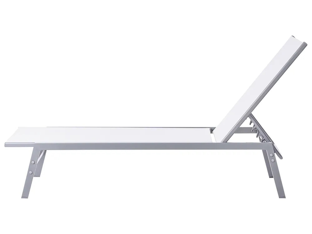 Lido Steel Garden Sun Lounger – White