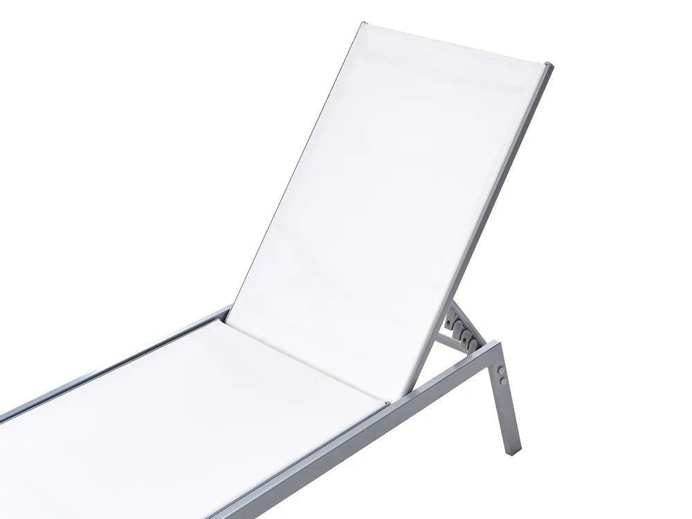 Lido Steel Garden Sun Lounger – White