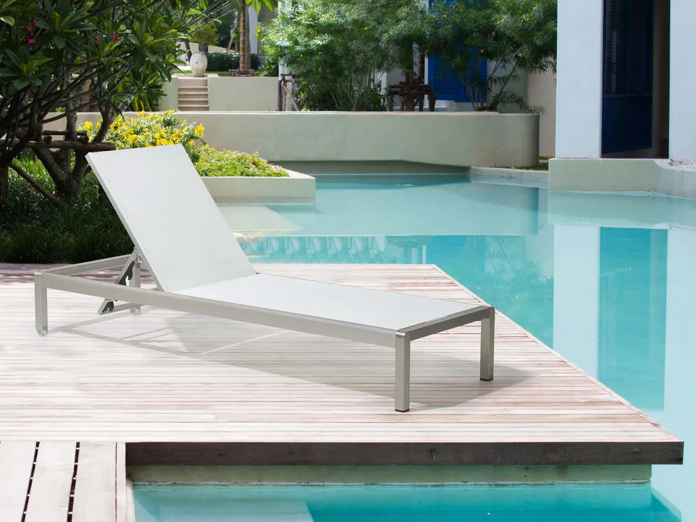 Marea Aluminium Garden Sun Lounger – White