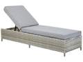 Corda Rattan Reclining Sun Lounger – Grey