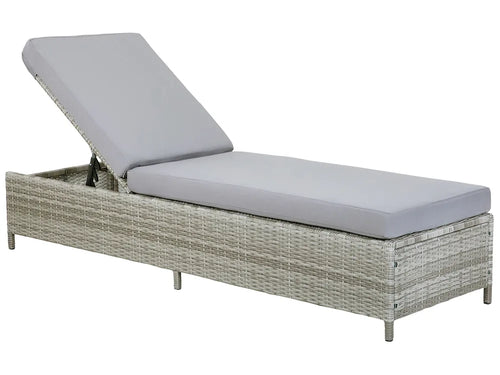 Corda Rattan Reclining Sun Lounger – Grey