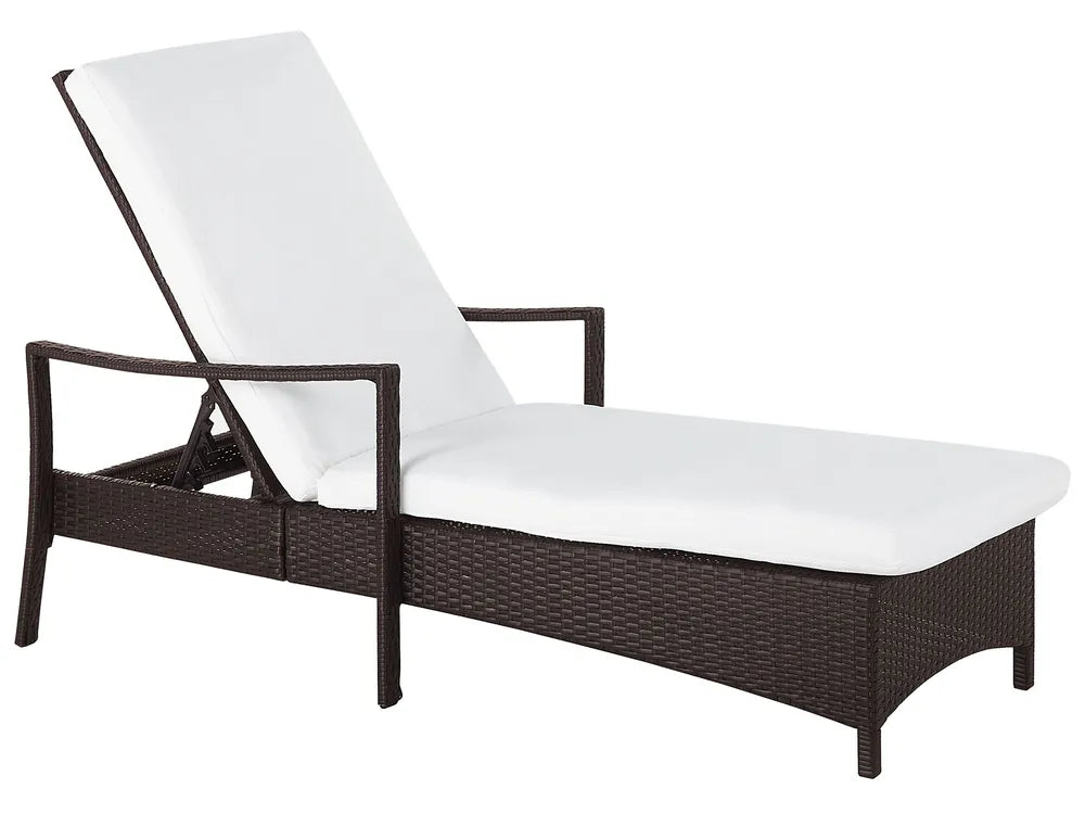 Vela Rattan Reclining Sun Lounger – Brown