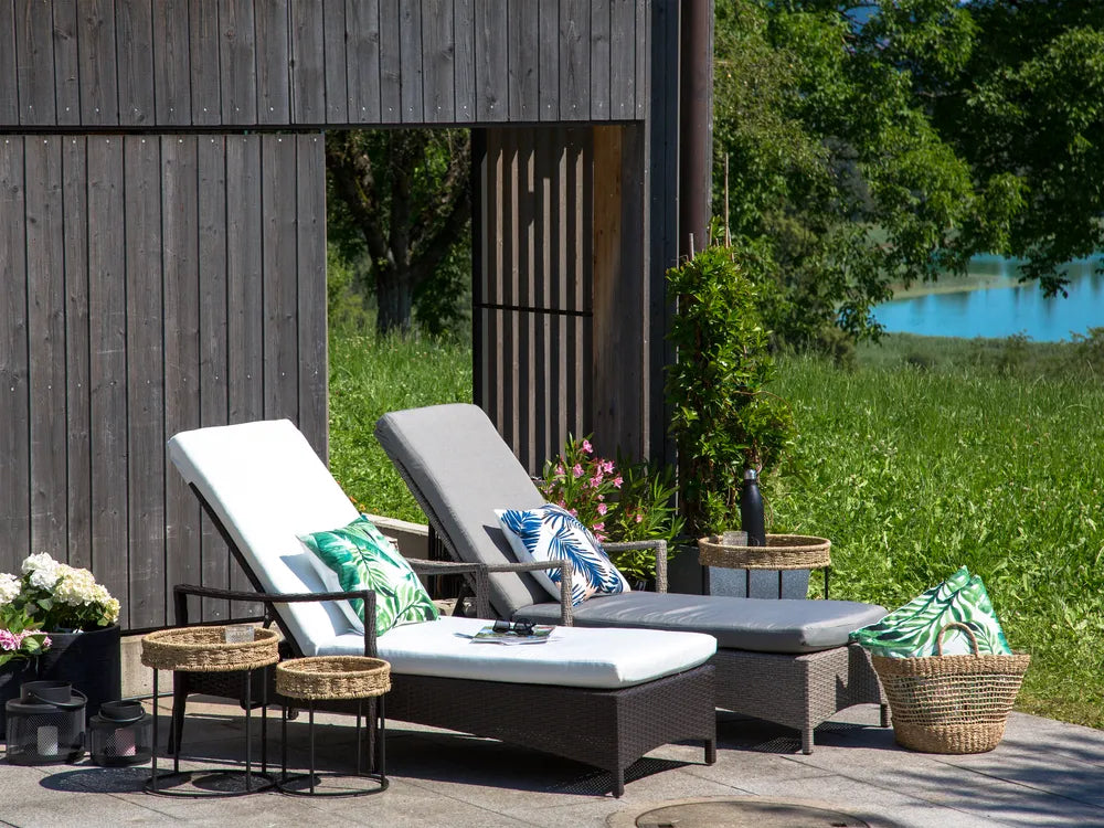 Vela Rattan Reclining Sun Lounger – Brown