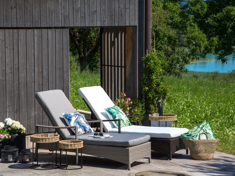 Vela Rattan Reclining Sun Lounger – Grey