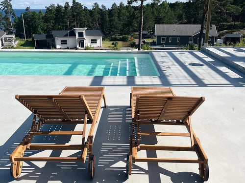 Bosco Acacia Wood Reclining Sun Lounger