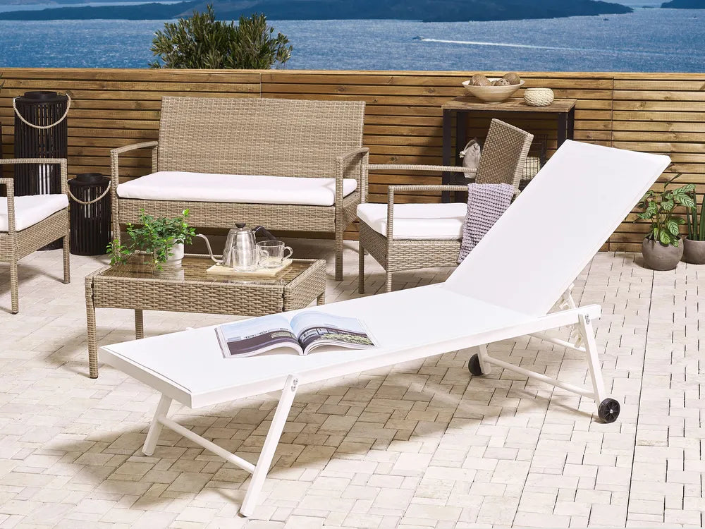 Riva Aluminium Reclining Sun Lounger – White