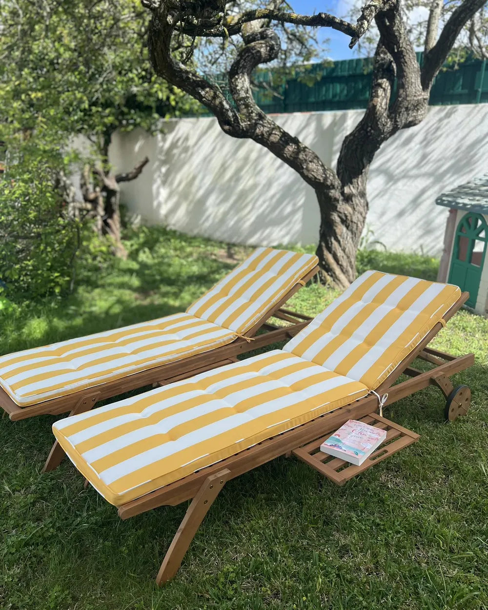 Bosco Acacia Wood Reclining Sun Lounger