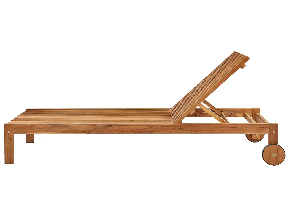 Alba Acacia Wood Reclining Sun Lounger – Natural